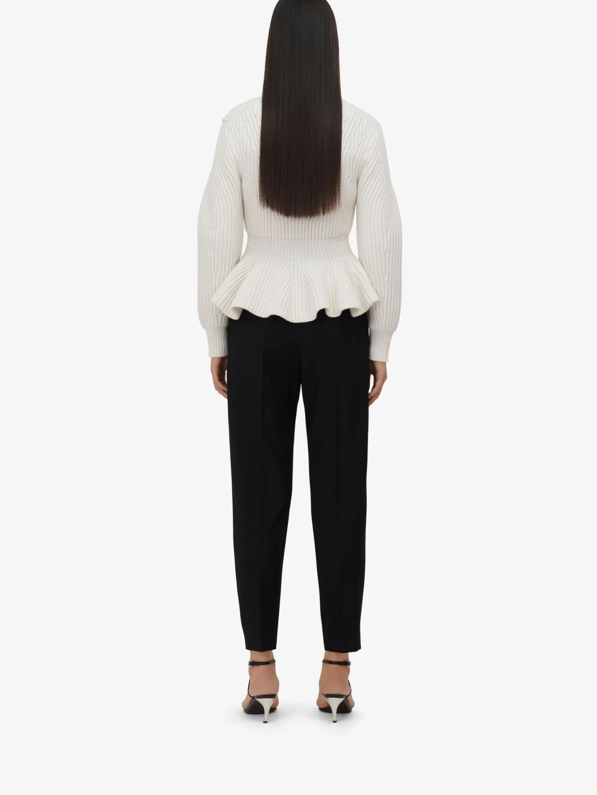 Cheap Alexander McQueen Women's Peplum Cardigan in Ivory