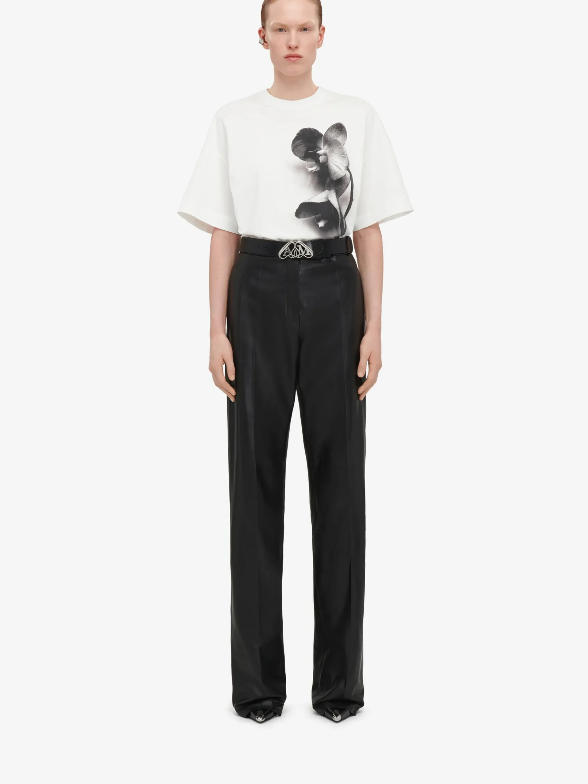Fashion Alexander McQueen Women's Photographic Orchid Oversized T-shirt in White