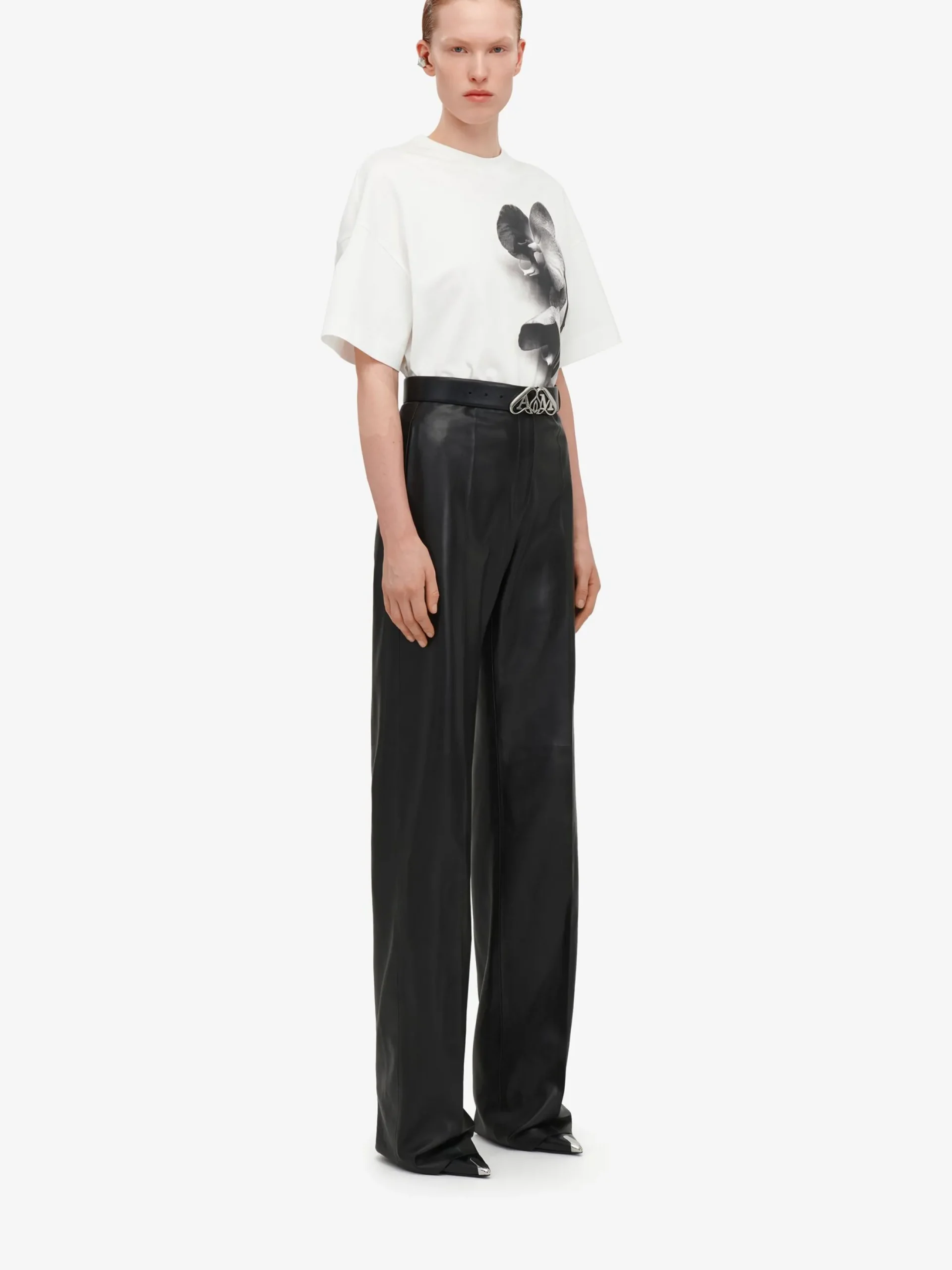 Fashion Alexander McQueen Women's Photographic Orchid Oversized T-shirt in White