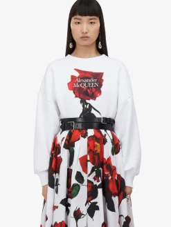 Shop Alexander McQueen Women's Pleated Midi Skirt in Optic White