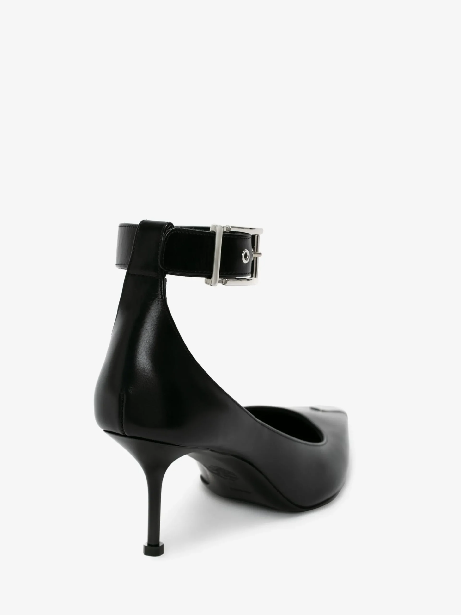 Online Alexander McQueen Women's Punk Ankle Strap Pump in BLACK/SILVER