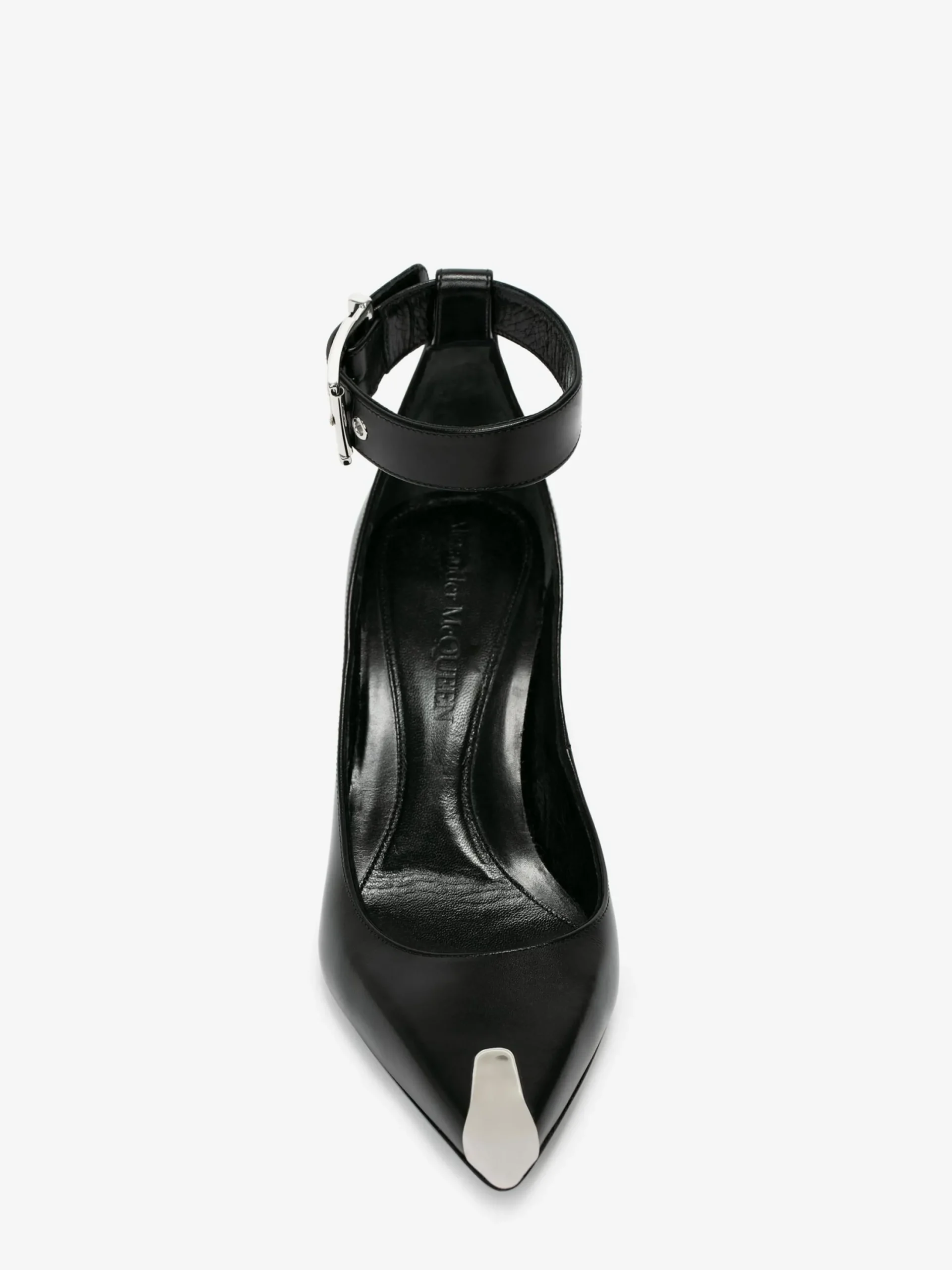 Online Alexander McQueen Women's Punk Ankle Strap Pump in BLACK/SILVER