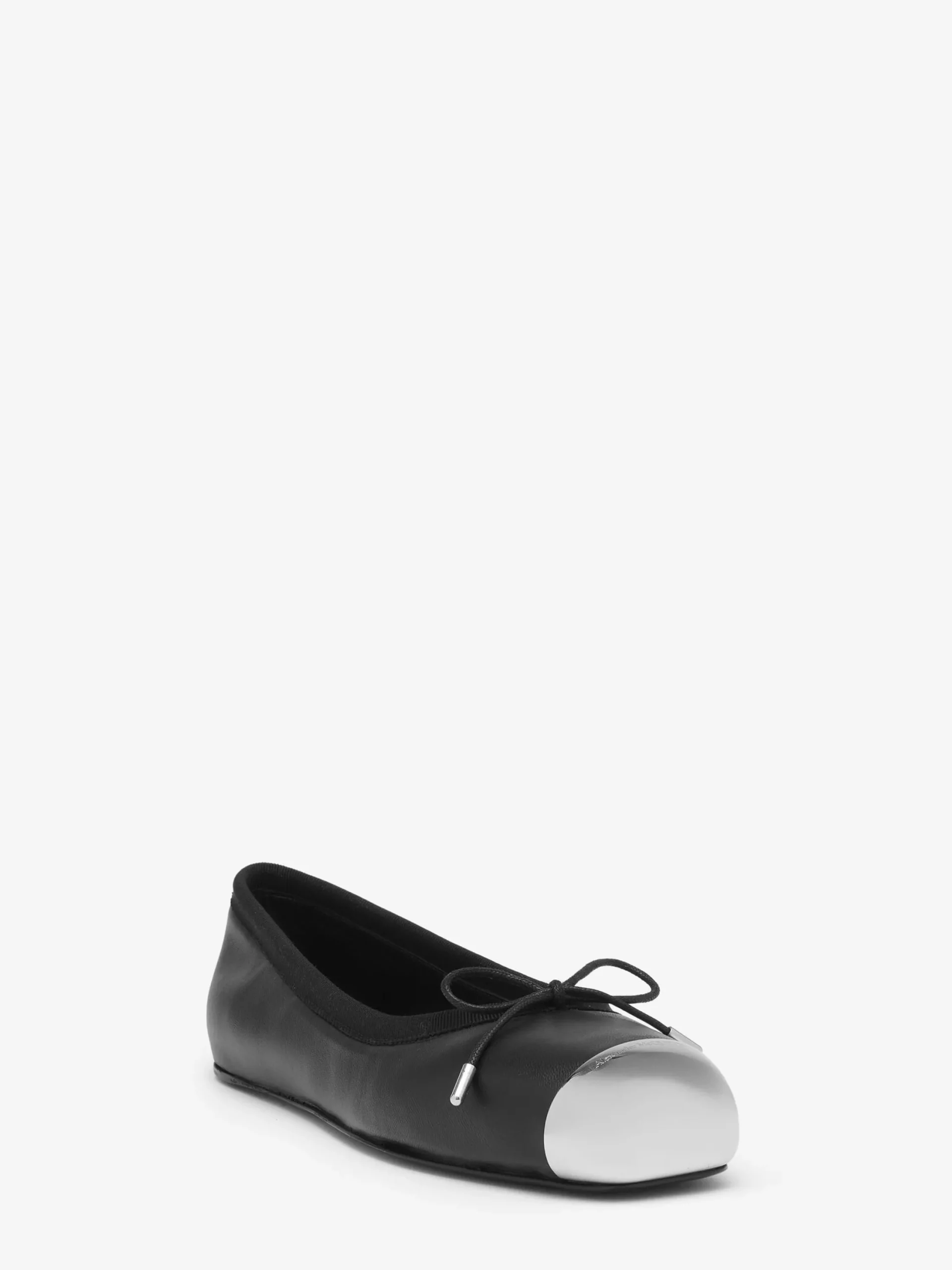 New Alexander McQueen Women's Punk Ballet Flat in Black/Silver