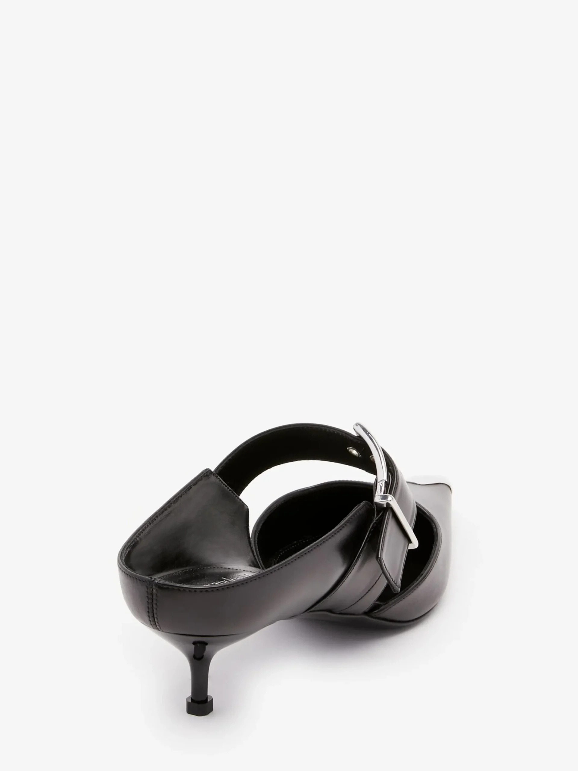 Outlet Alexander McQueen Women's Punk Buckle Mule in Black/Silver