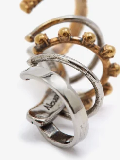Outlet Alexander McQueen Women's Punk Ear Cuff in Antique Silver