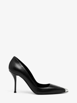 New Alexander McQueen Women's Punk Pump in Black/Silver