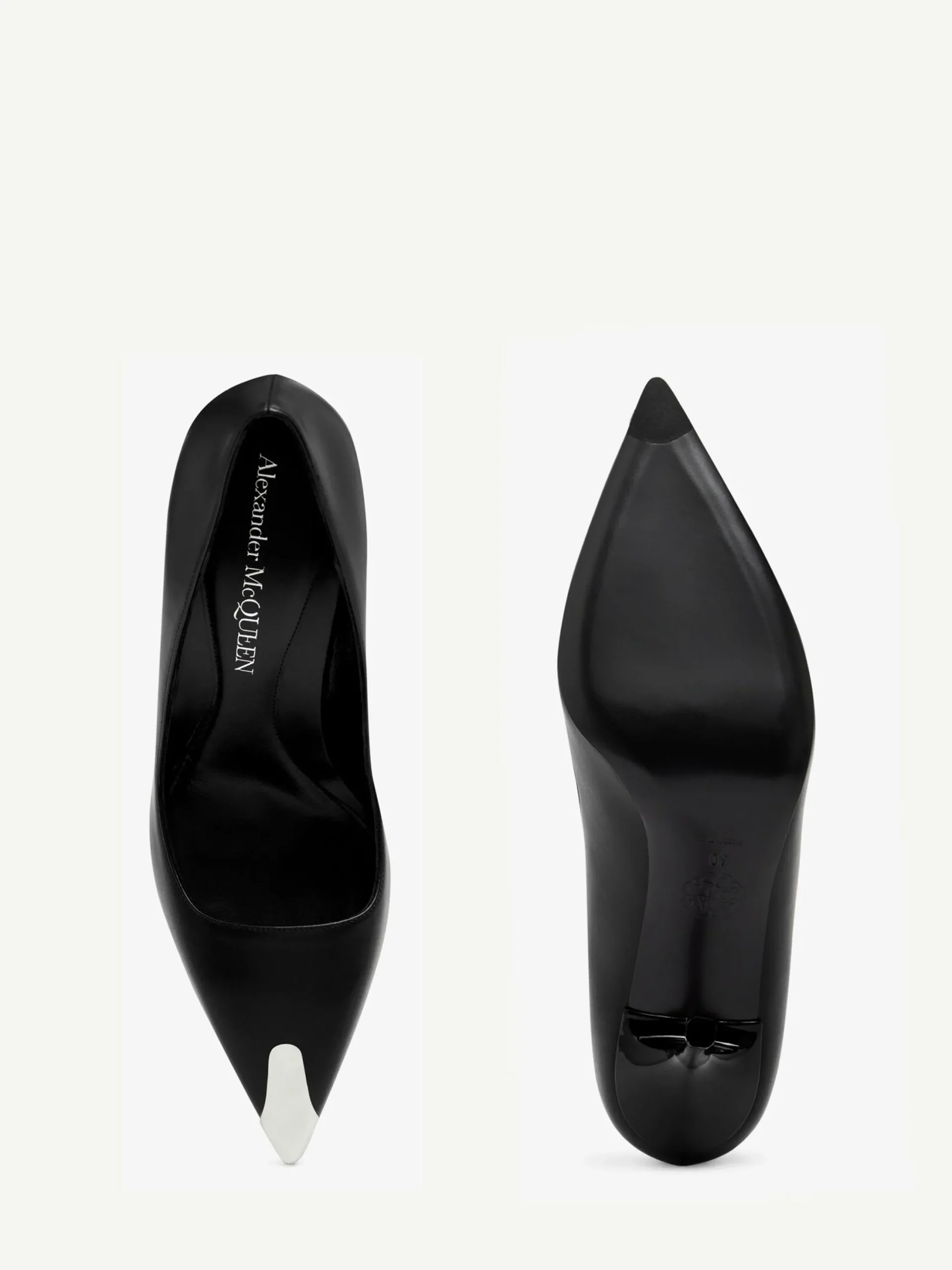 New Alexander McQueen Women's Punk Pump in Black/Silver