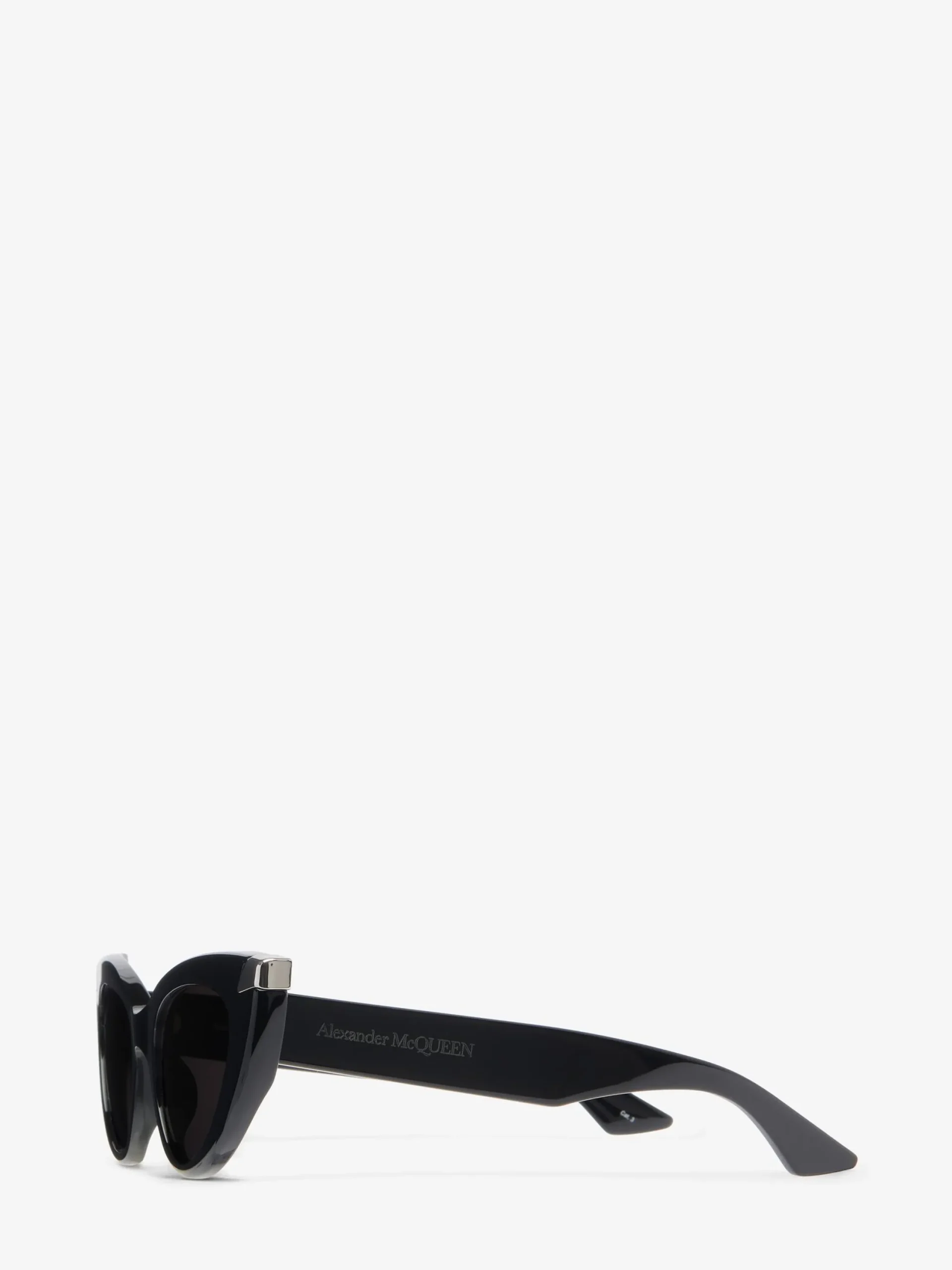 Clearance Alexander McQueen Women's Punk Rivet Cat-eye Sunglasses in Black/Smoke