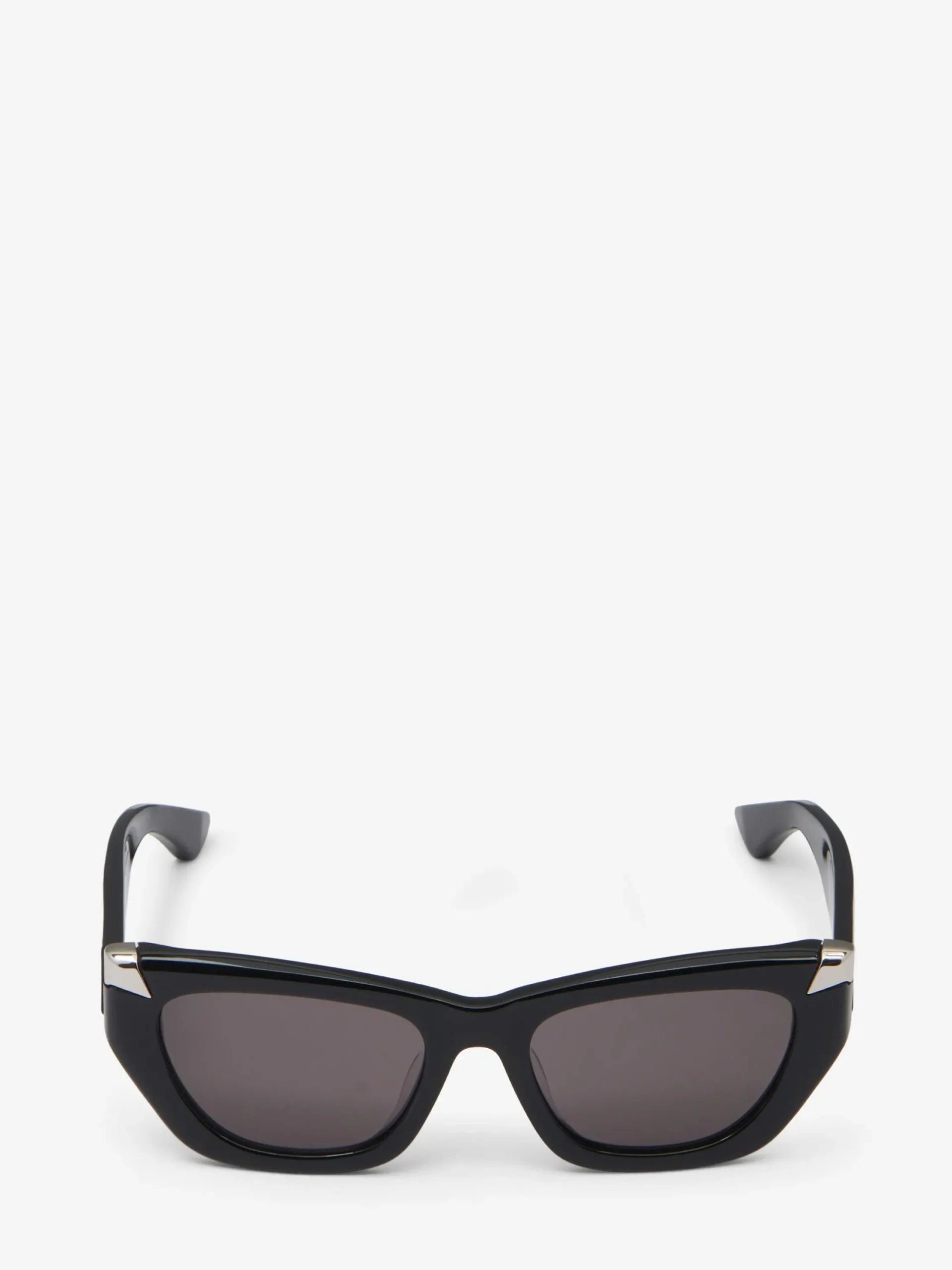 Store Alexander McQueen Women's Punk Rivet Geometric Sunglasses in Black/Smoke