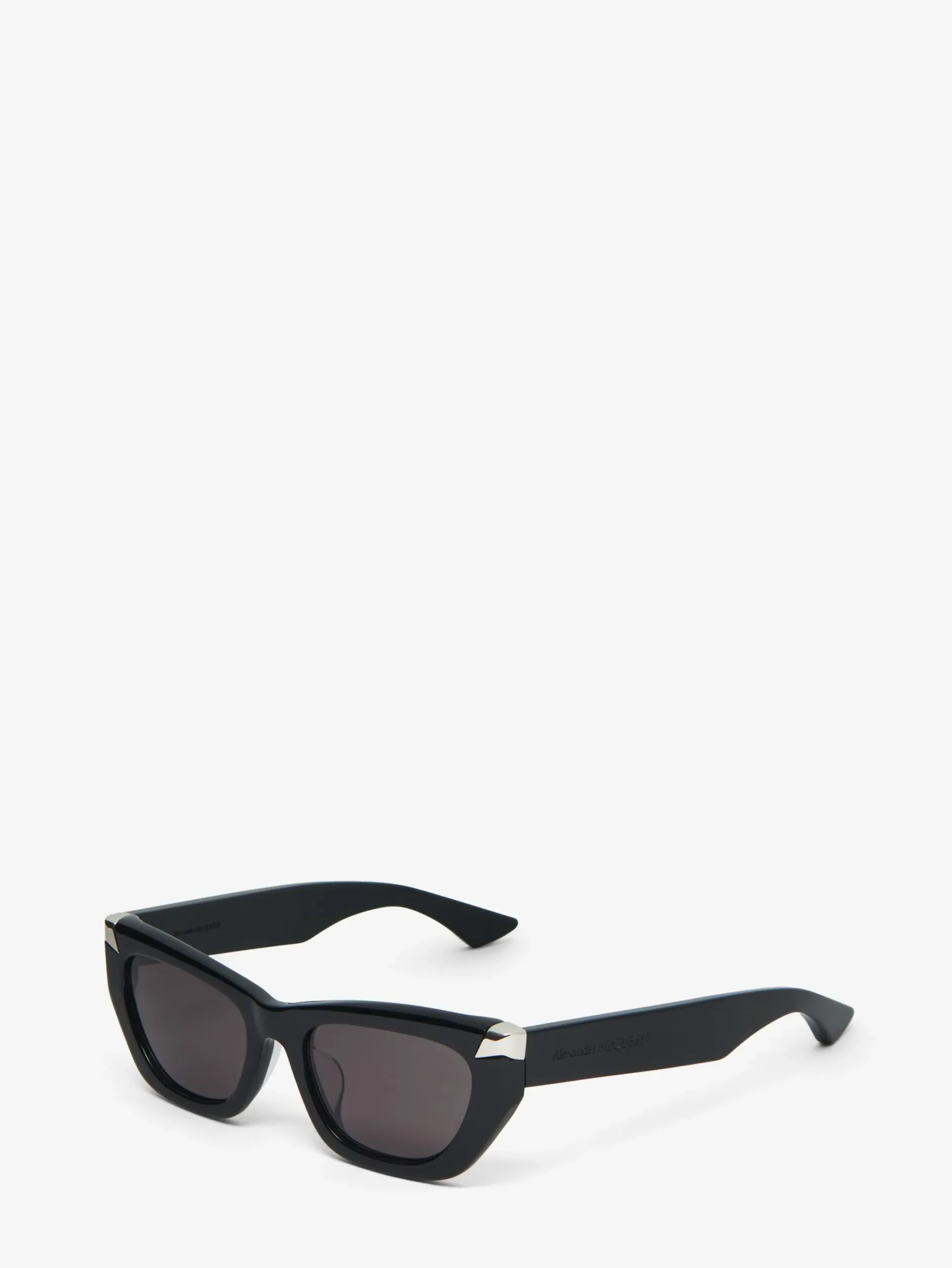 Store Alexander McQueen Women's Punk Rivet Geometric Sunglasses in Black/Smoke