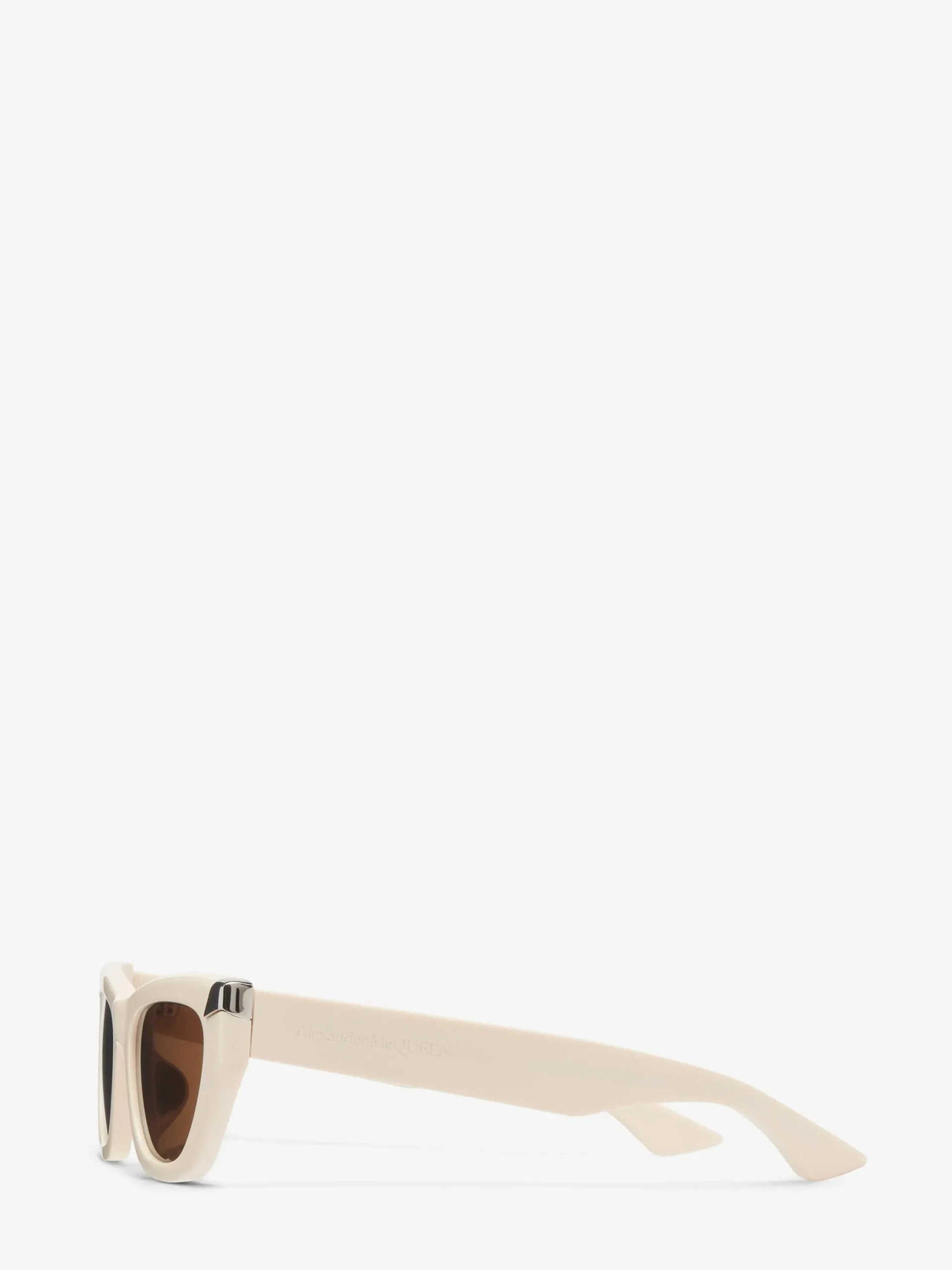 Cheap Alexander McQueen Women's Punk Rivet Geometric Sunglasses in Ivory