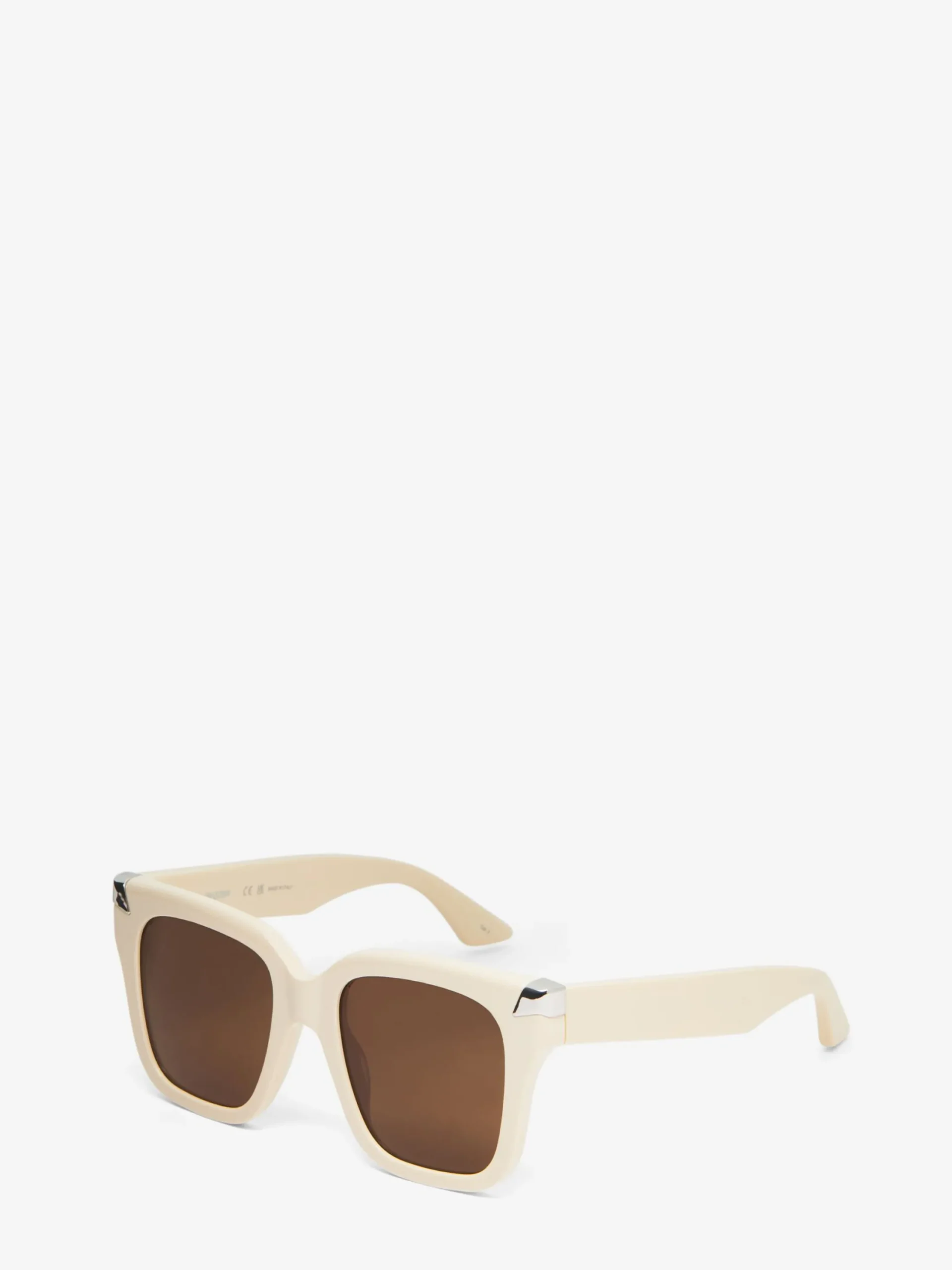 New Alexander McQueen Women's Punk Rivet Oversize Sunglasses in Ivory