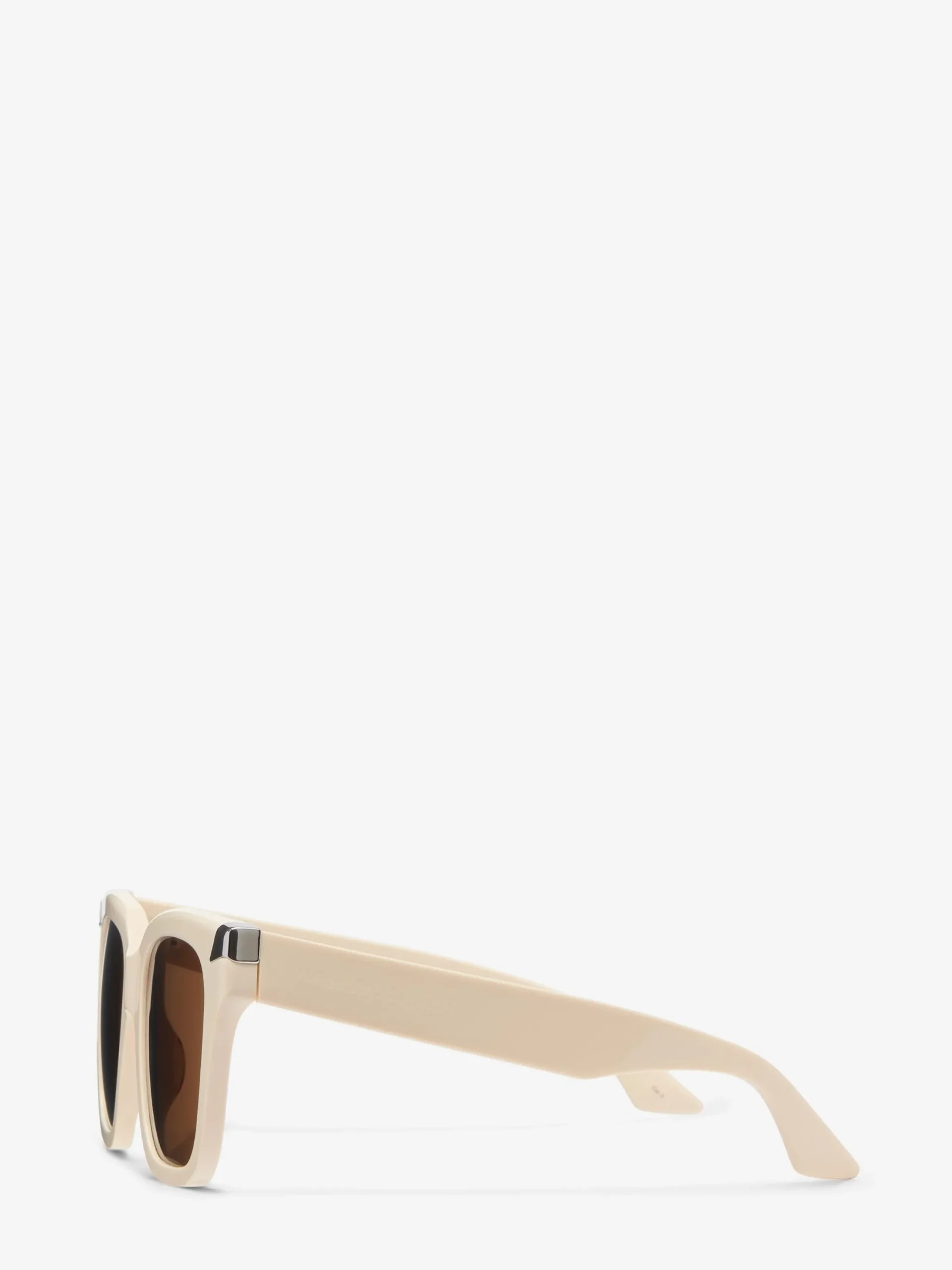 New Alexander McQueen Women's Punk Rivet Oversize Sunglasses in Ivory
