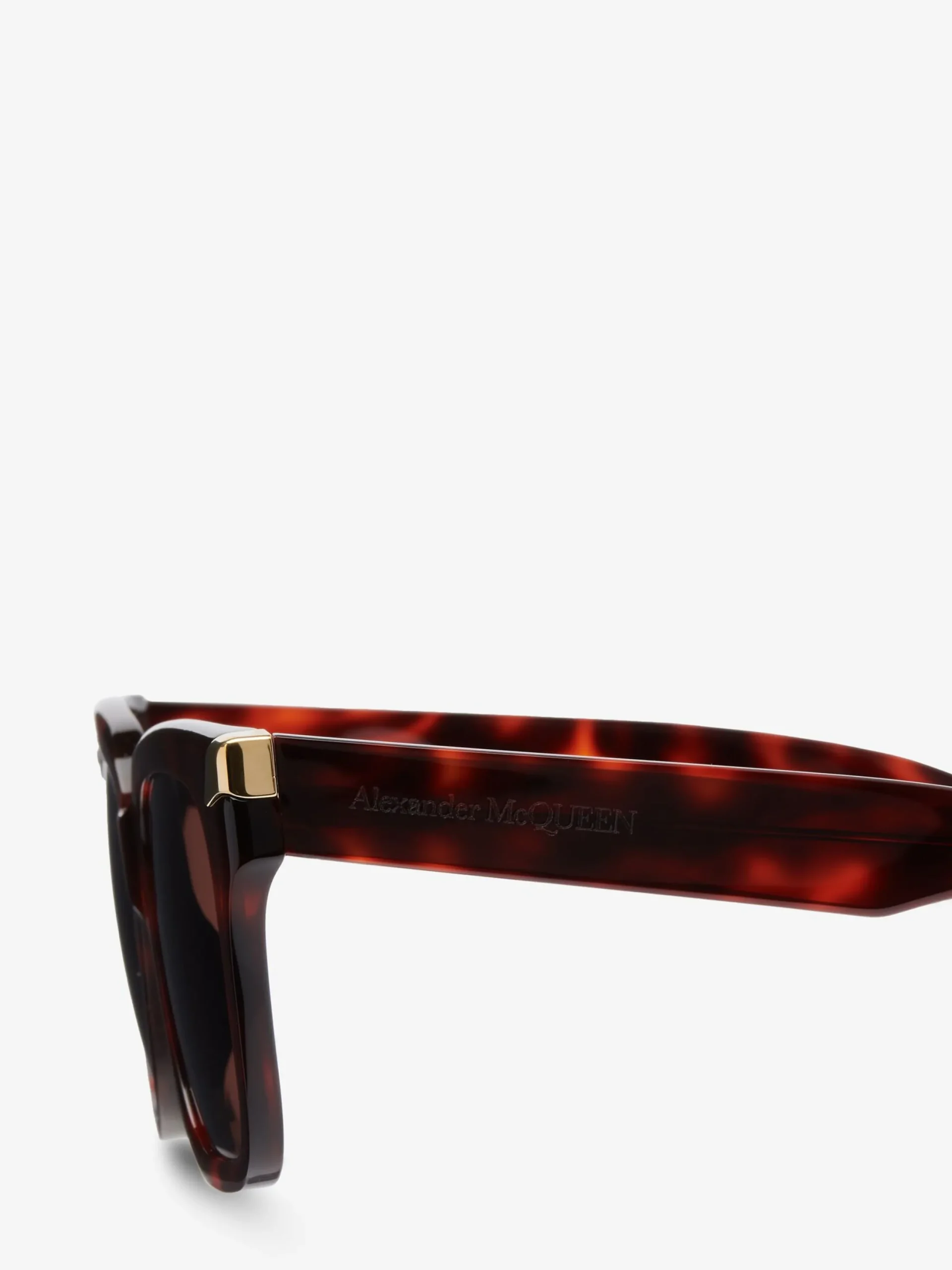 New Alexander McQueen Women's Punk Rivet Oversize Sunglasses in Havana