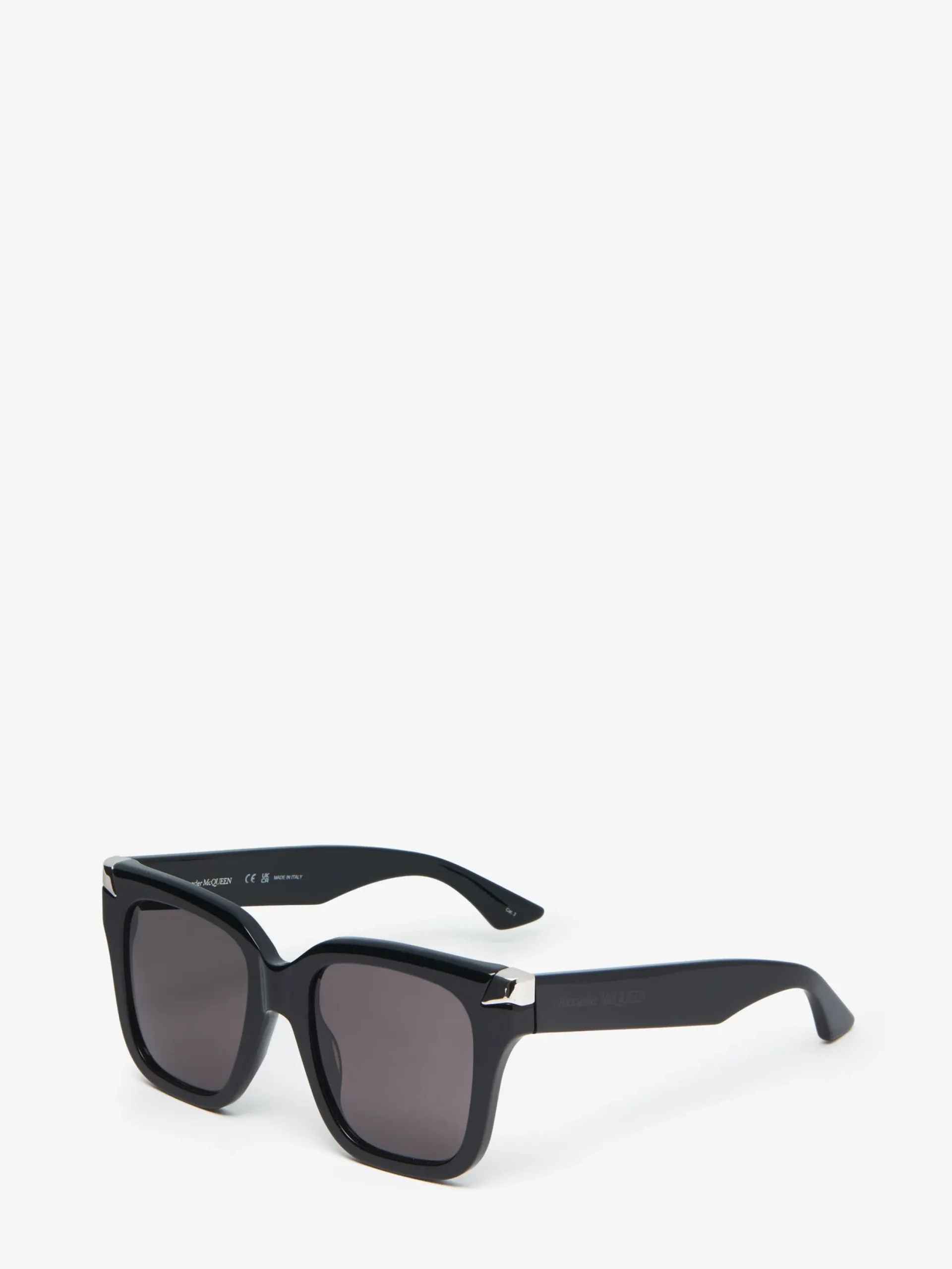 Fashion Alexander McQueen Women's Punk Rivet Oversize Sunglasses in Black/Smoke