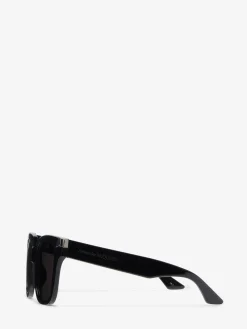 Fashion Alexander McQueen Women's Punk Rivet Oversize Sunglasses in Black/Smoke