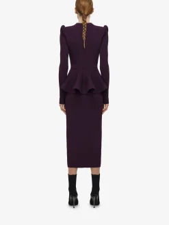 Sale Alexander McQueen Women's Ribbed Pencil Skirt in Night Shade