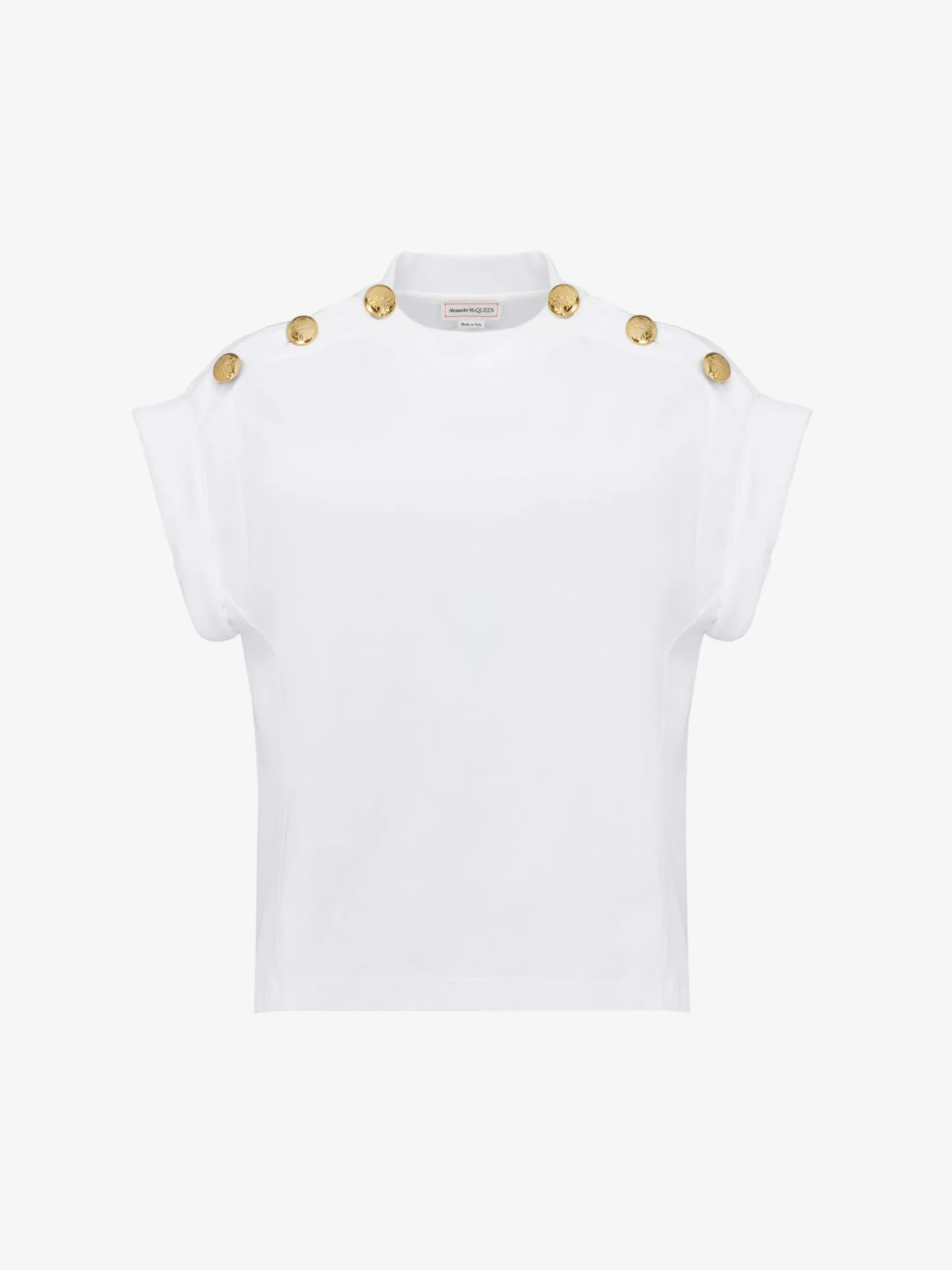 Best Alexander McQueen Women's Seal Button T-shirt in White