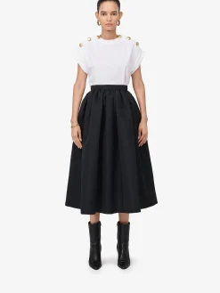 Best Alexander McQueen Women's Seal Button T-shirt in White