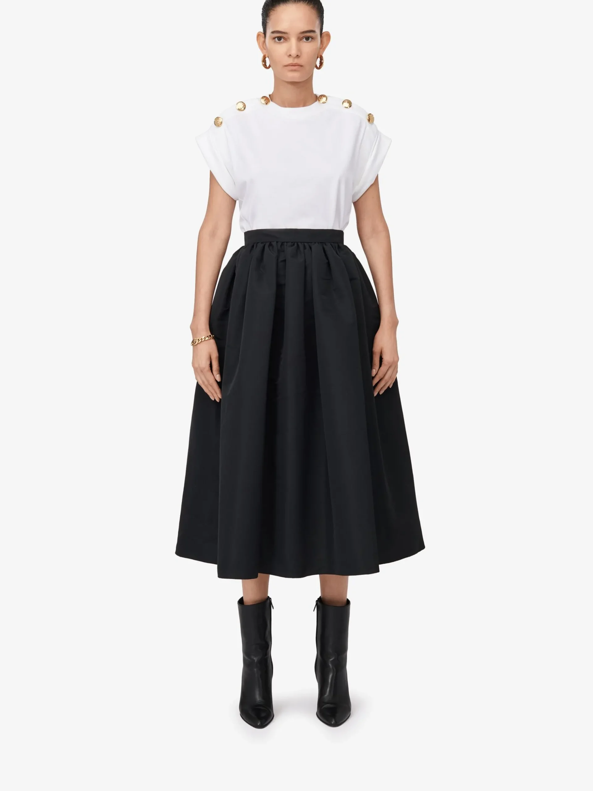 Best Alexander McQueen Women's Seal Button T-shirt in White