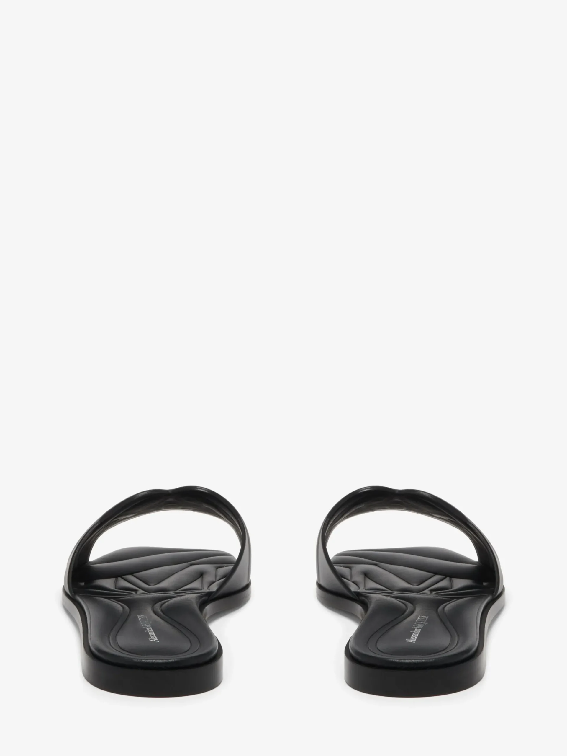 Sale Alexander McQueen Women's Seal Flat Slide Sandal in Black