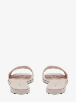 Online Alexander McQueen Women's Seal Flat Slide Sandal in Clay