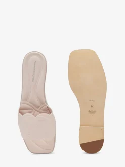 Online Alexander McQueen Women's Seal Flat Slide Sandal in Clay
