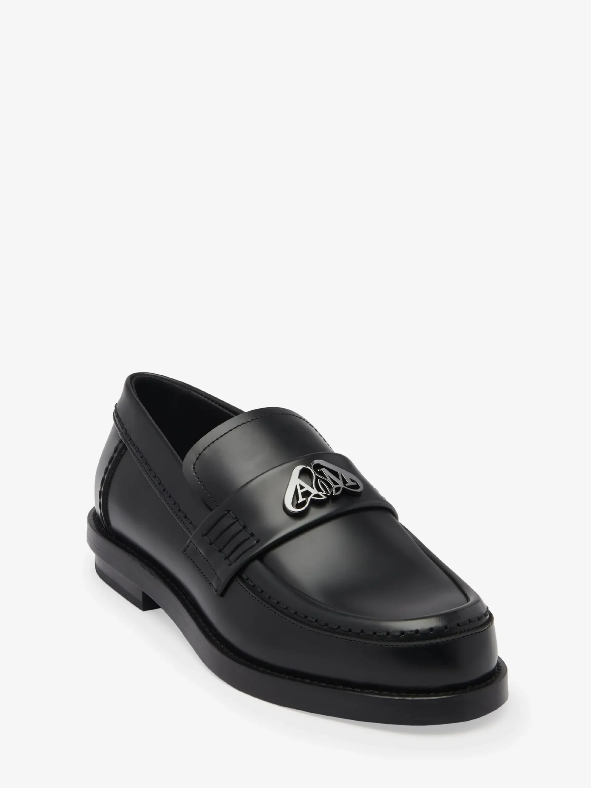 Clearance Alexander McQueen Women's Seal Loafer in Black/Silver