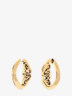 Shop Alexander McQueen Women's Seal Logo Earrings in Gold