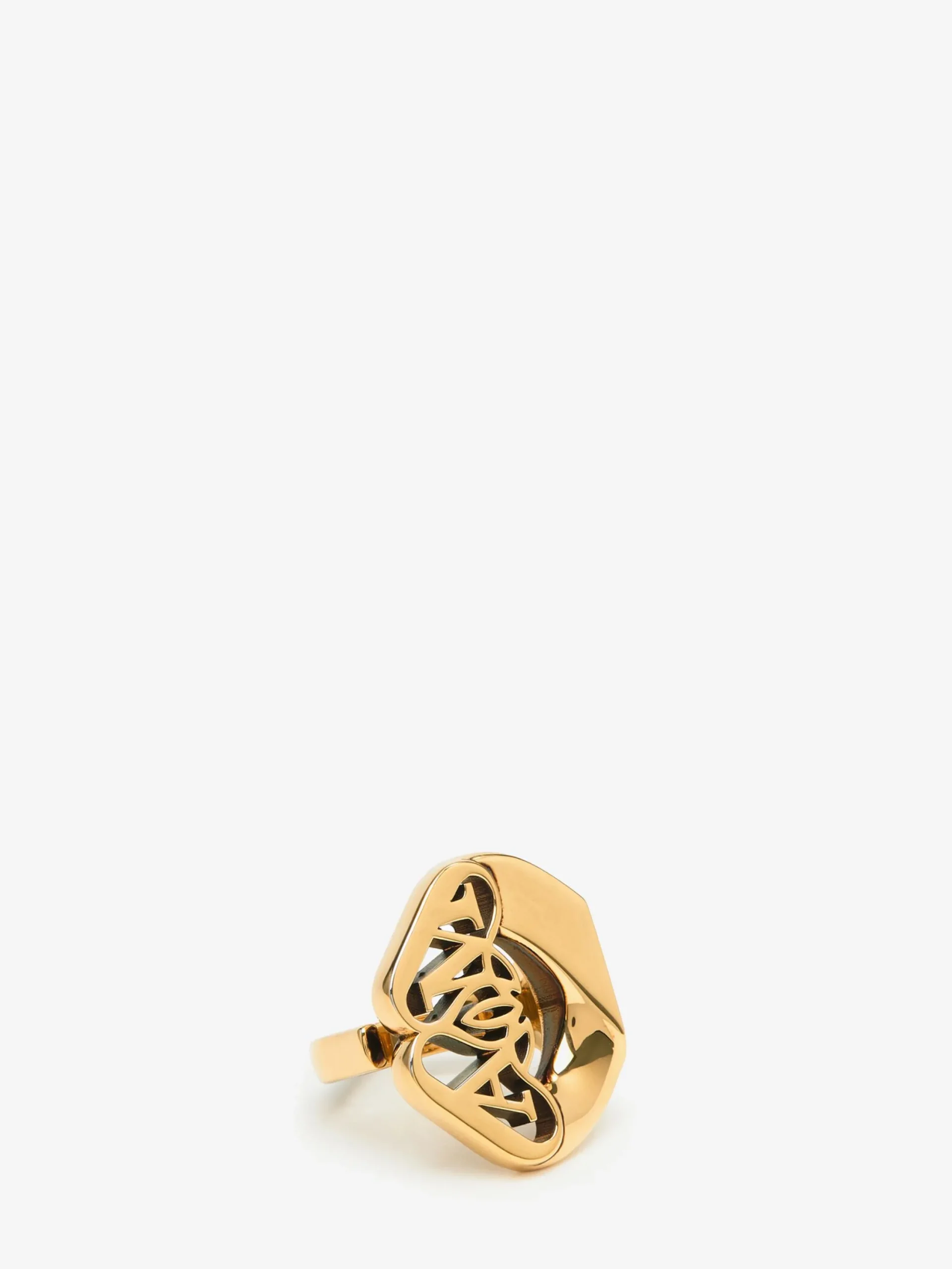 Best Alexander McQueen Women's Seal Logo Ring in Gold