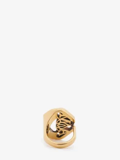 Best Alexander McQueen Women's Seal Logo Ring in Gold