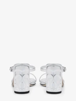 Shop Alexander McQueen Women's Seal Strap Mule in Silver