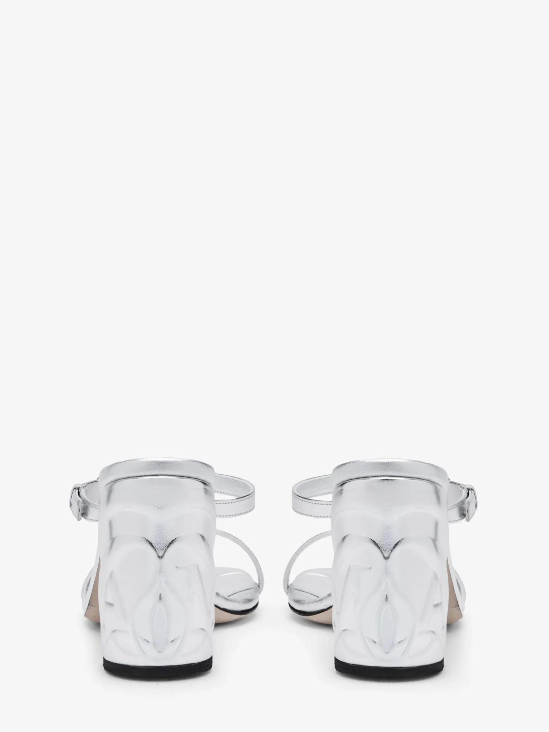 Shop Alexander McQueen Women's Seal Strap Mule in Silver