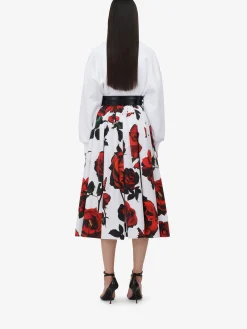 Fashion Alexander McQueen Women's Shadow Rose Cocoon Sleeve Sweatshirt in White