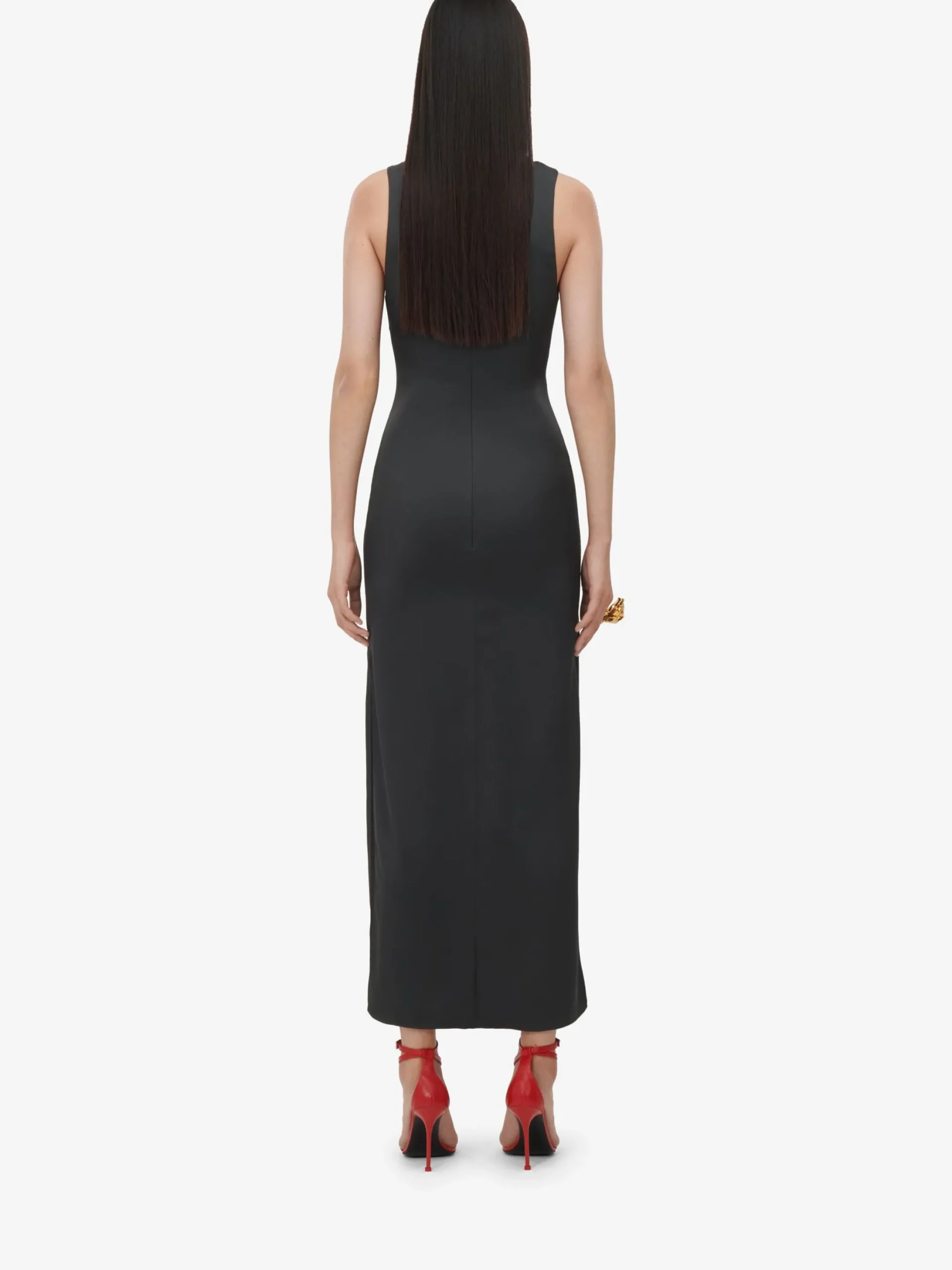 Sale Alexander McQueen Women's Shadow Rose Pencil Dress in Black