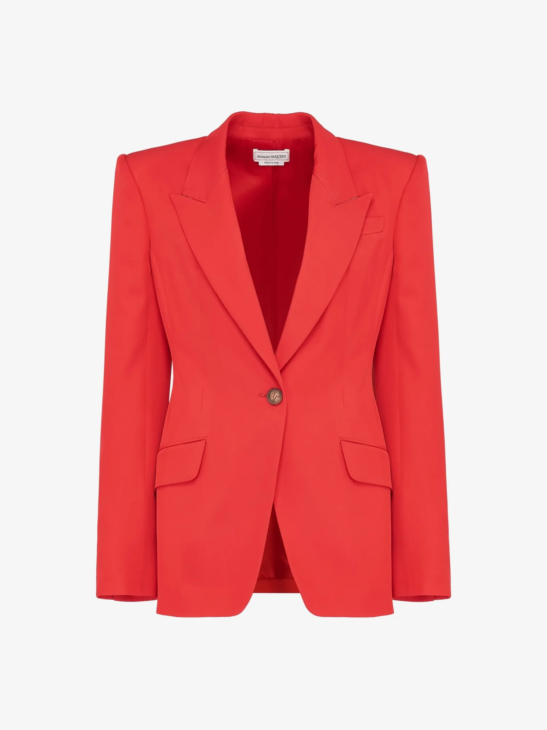 Cheap Alexander McQueen Women's Single-breasted Jacket in Lust Red
