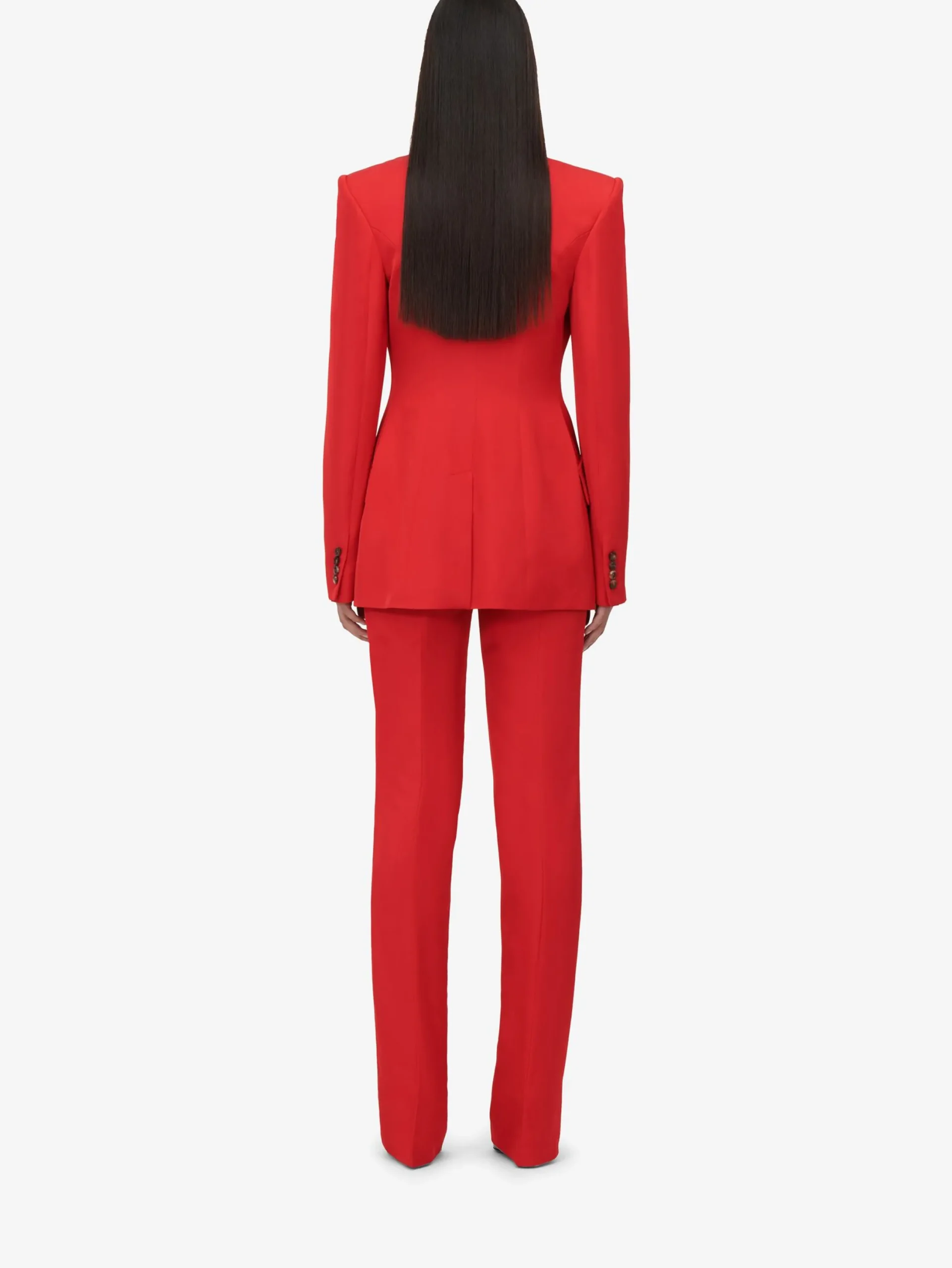 Cheap Alexander McQueen Women's Single-breasted Jacket in Lust Red