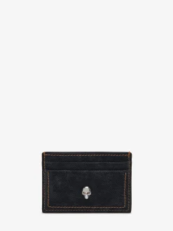 Sale Alexander McQueen Women's Skull Card Holder in Denim