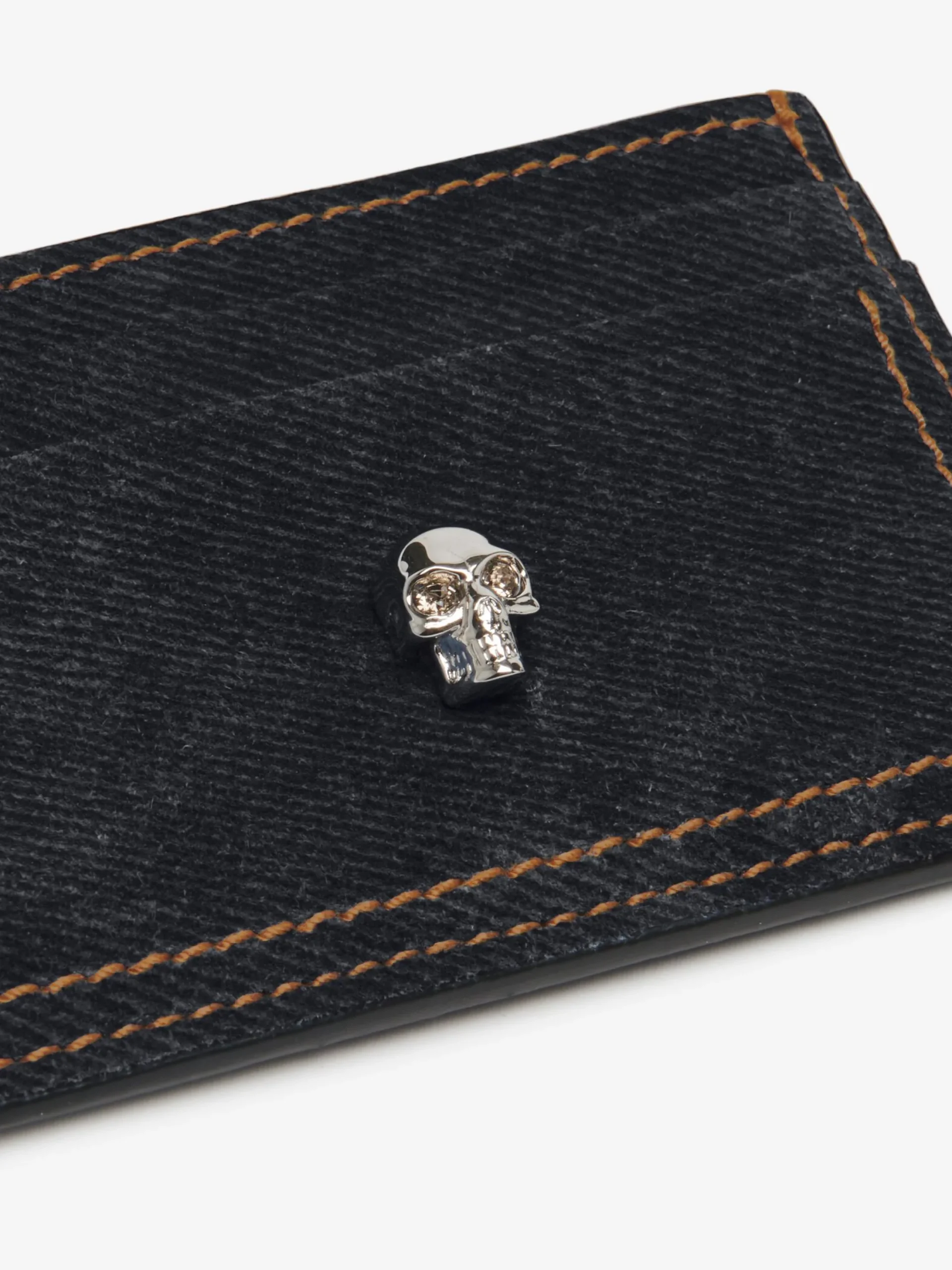 Sale Alexander McQueen Women's Skull Card Holder in Denim