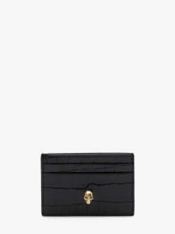 Sale Alexander McQueen Women's Skull Card Holder in Black