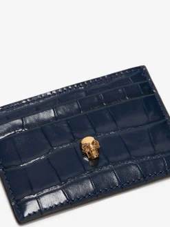 Outlet Alexander McQueen Women's Skull Card Holder in Navy