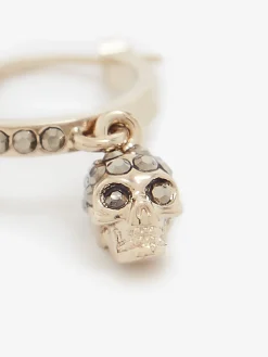 Cheap Alexander McQueen Women's Skull Mini Creole Hoop Earrings in Light Gold