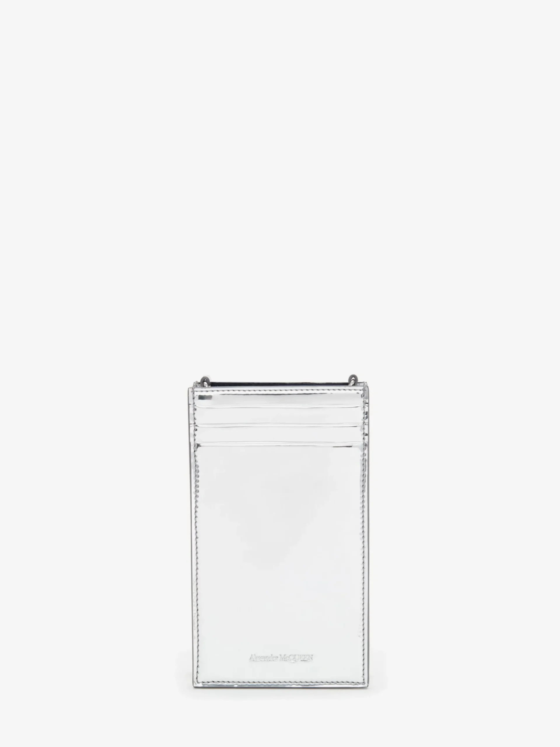 New Alexander McQueen Women's Skull Phone Case With Chain in Silver