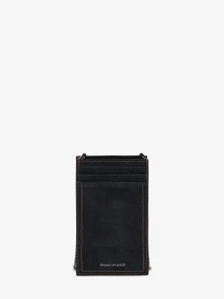 Outlet Alexander McQueen Women's Skull Phone Case With Chain in Denim