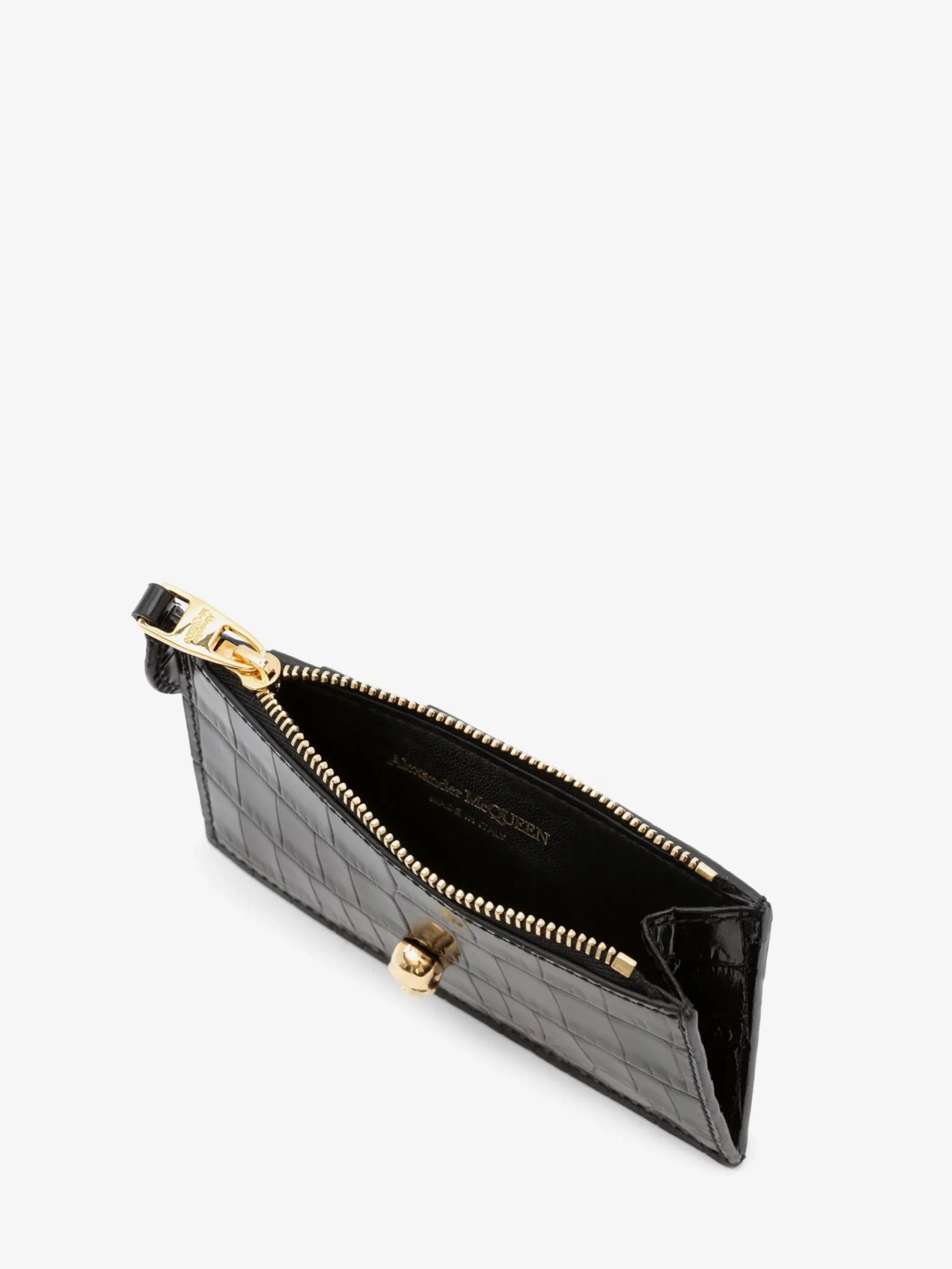 Flash Sale Alexander McQueen Women's Skull Zipper Card Holder in Black