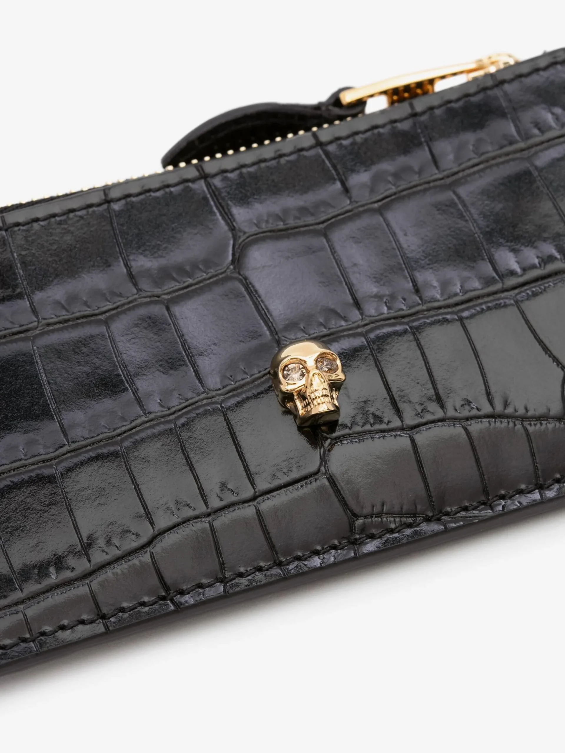Flash Sale Alexander McQueen Women's Skull Zipper Card Holder in Black