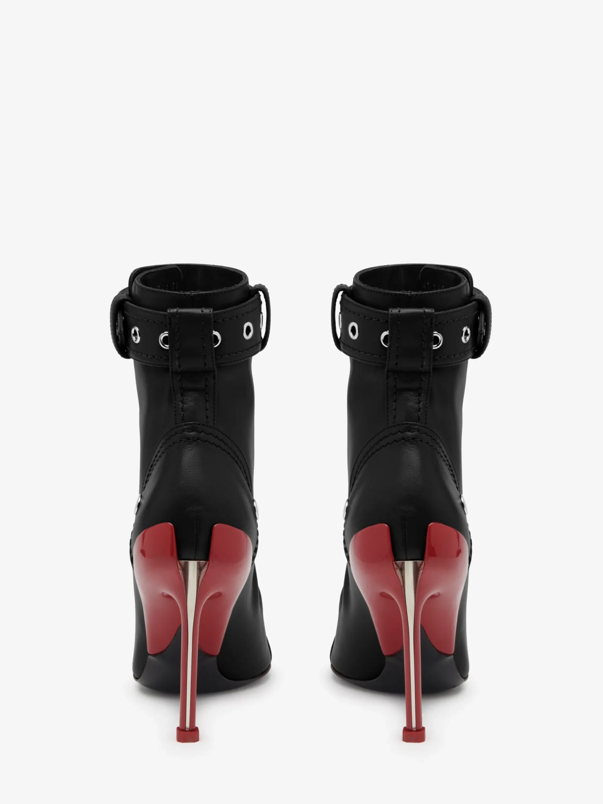 Hot Alexander McQueen Women's Slash Biker Boot in Black/Silver/Blood Red
