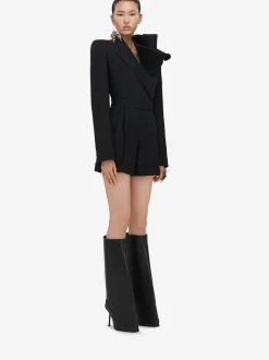 Outlet Alexander McQueen Women's Slash Flare Boot in Black