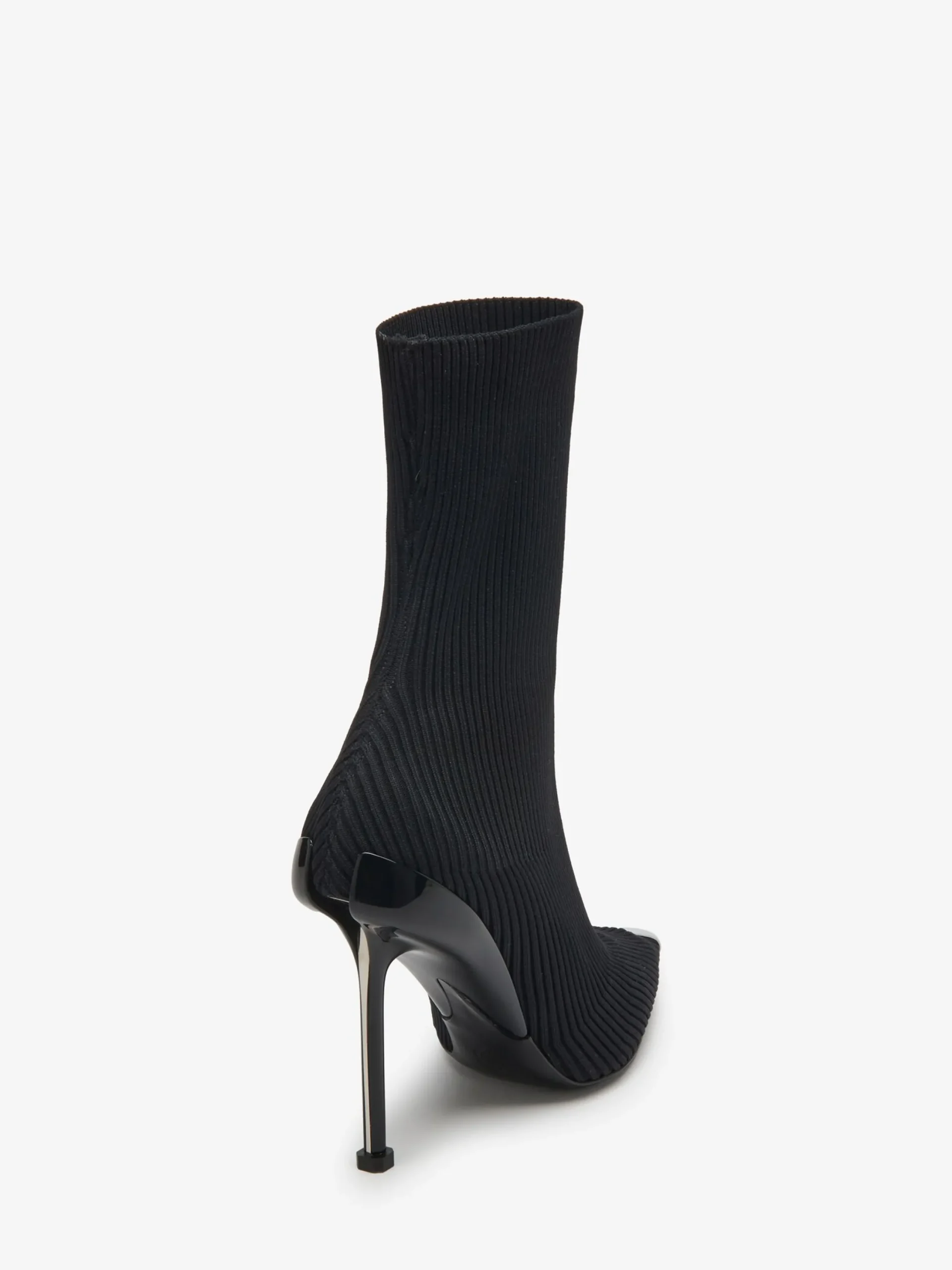 Best Sale Alexander McQueen Women's Slash Knit Boot in Black/Silver