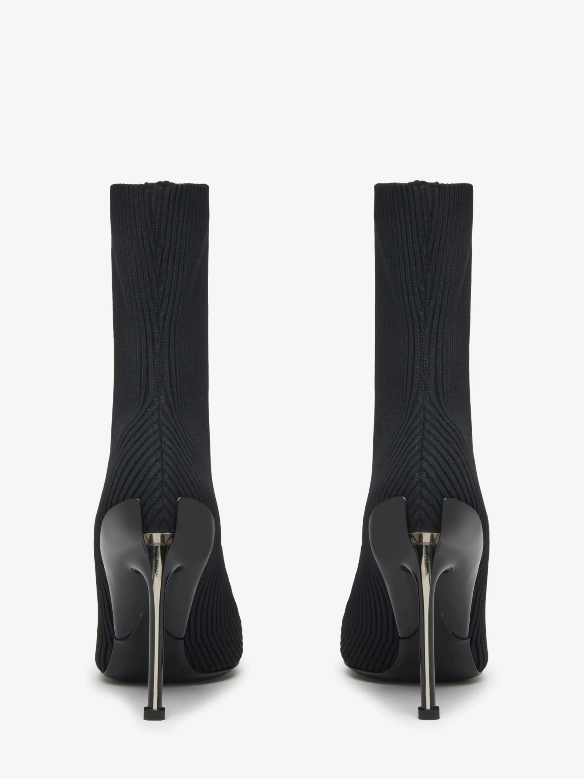 Best Sale Alexander McQueen Women's Slash Knit Boot in Black/Silver